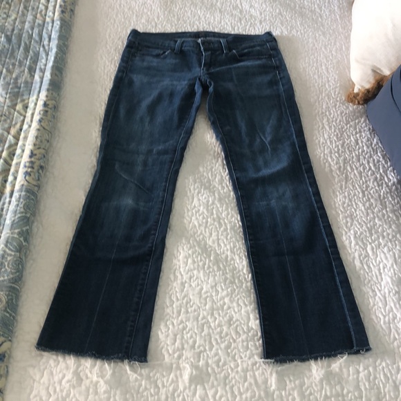 Seven for all mankind size 26 straight leg, raw hem, dark wash - Picture 2 of 5